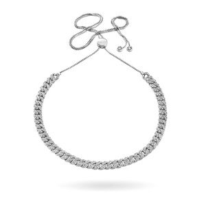 IceLink Cuban Choker 14k White Gold Plated Adjustable Necklace